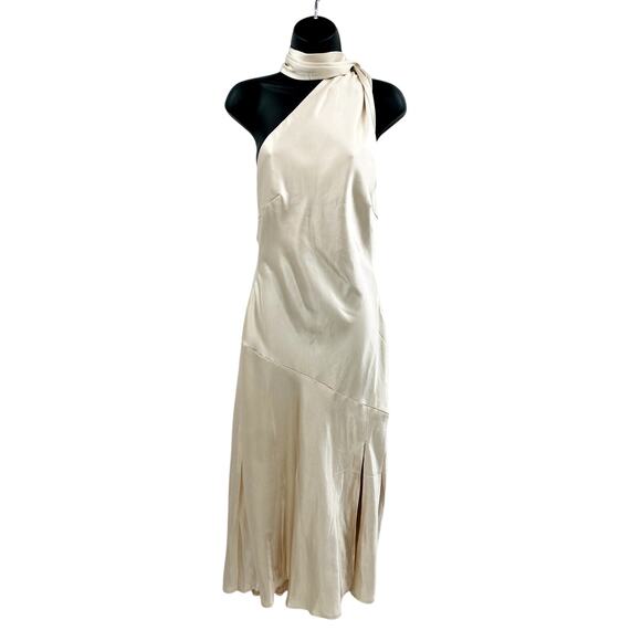 Here comes the sun champagne satin midi dress - Picture 6 of 7